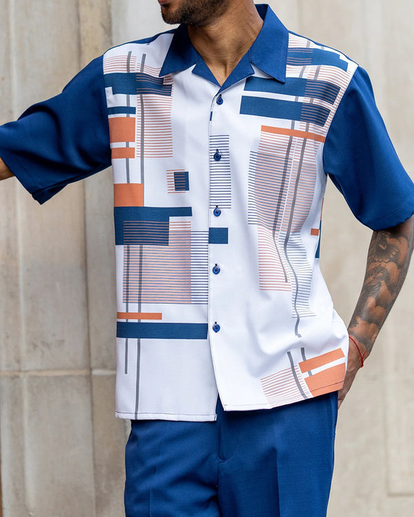 Conjunto de Camisa Casual y Pantalón para Hombre Talla Grande