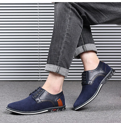 Zapatos Casuales de Cuero para Hombre con Punta Redonda y Cordones - Image 10