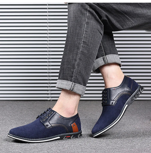 Zapatos Casuales de Cuero para Hombre con Punta Redonda y Cordones - Image 10