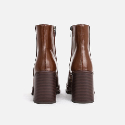 Botas Tobilleras de Cuero con Tacón Grueso y Suela Reforzada Impermeables - Image 2