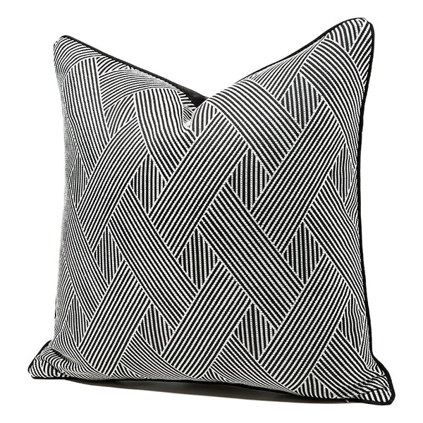 Funda de Almohada Rayas Blancas y Negras para Dormitorio y Sala