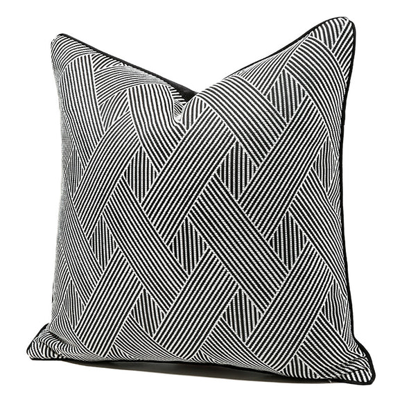 Funda de Almohada Rayas Blancas y Negras para Dormitorio y Sala