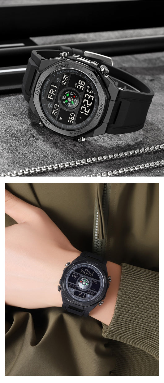 Reloj Deportivo Digital para Hombre con Brújula, Alarma y Luz Nocturna - Image 13