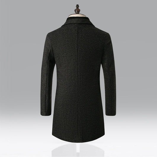 Abrigo Trinchera Copo de Nieve de Lana Mediano para Hombre - Image 5