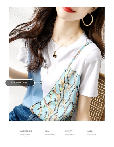 Camiseta Minimalista de Cuello Redondo con Costuras Elegantes - Image 10