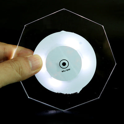 Posavasos LED Luminoso de Cristal Acrílico con Base Brillante para Cócteles - Image 9