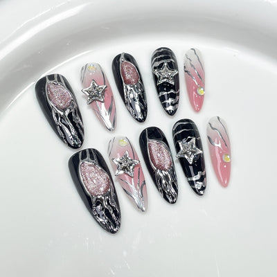 Uñas Adhesivas Premium con Diseño Personalidad - Stickers de Uñas Medianas Brillantes - Image 7
