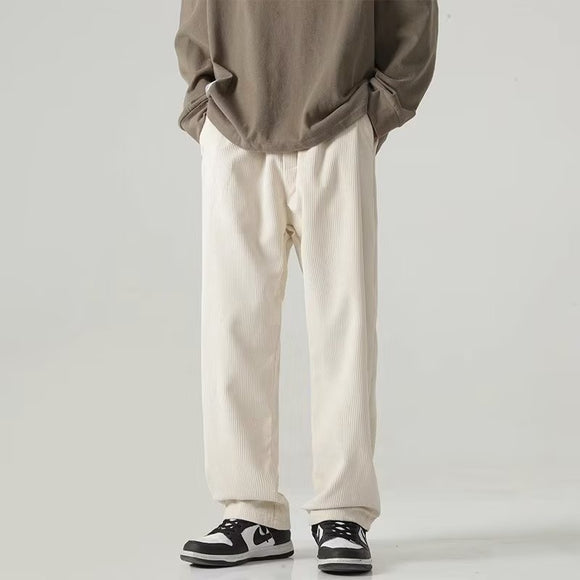 Pantalones de Pana Rectos Anchos con Forro Polar - Pantalones Casuales Cómodos