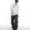 Cropped Padded T-shirt with Designer Buckle and Reinforced Shoulder