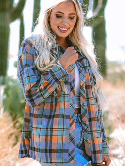 Camisa Cuadros Casual Suelta con Múltiples Hebillas para Mujer - Image 10