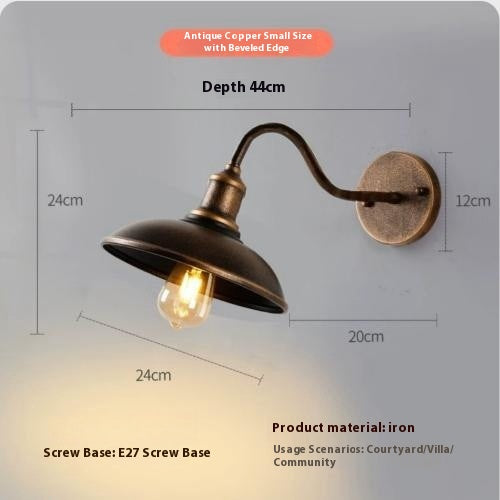 Lámpara de Pared Exterior Impermeable Estilo Retro Hierro Forjado - Image 9
