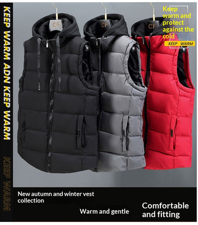 Chaleco Acolchado de Plumón y Algodón para Hombre - Otoño Invierno - Image 11