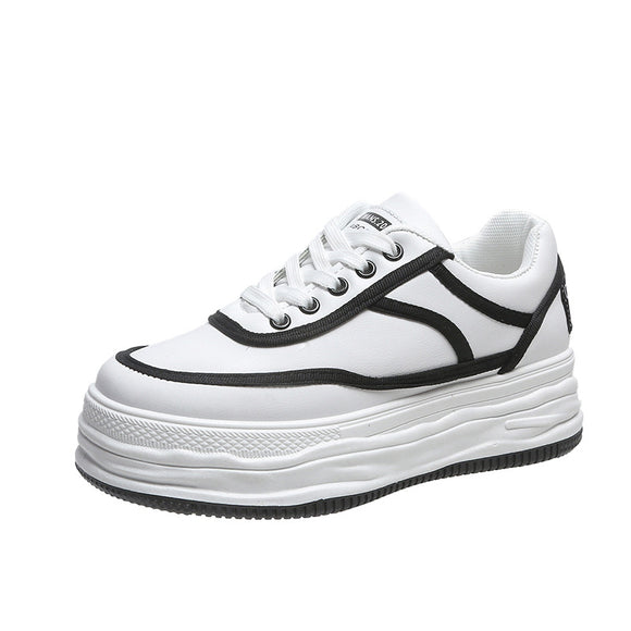 Zapatillas Blancas Mujer Suela Gruesa Estilo Coreano