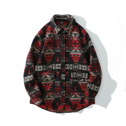 Camisa Larga de Lana Gruesa con Diseño Étnico Ancestral - Image 27