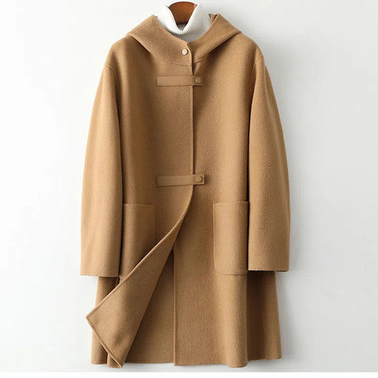 Abrigo de Lana para Mujer Elegante con Bolsillos Grandes y Corte Holgado - Image 3
