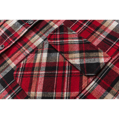 Camisa Denim con Solapa a Cuadros Retro para Hombre - Image 4