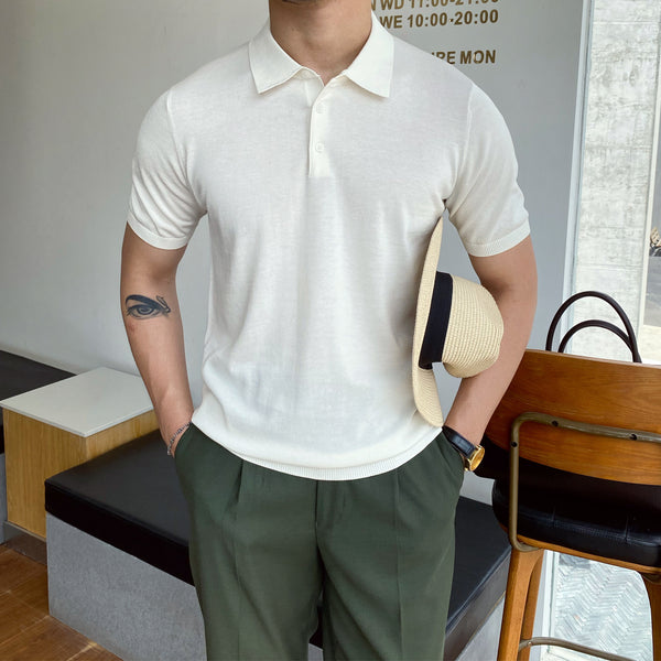 Camisa Casual de Manga Corta con Solapa para Hombre