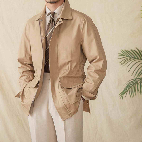 Chaqueta Casual de Algodón con Cordón - Transpirable y Versátil para Exteriores