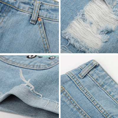 Shorts de Mezclilla Talle Alto con Efecto Desgastado - Image 12