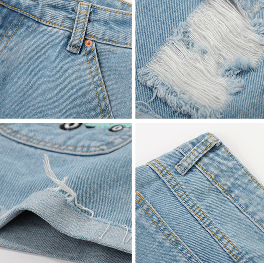 Shorts de Mezclilla Talle Alto con Efecto Desgastado - Image 12