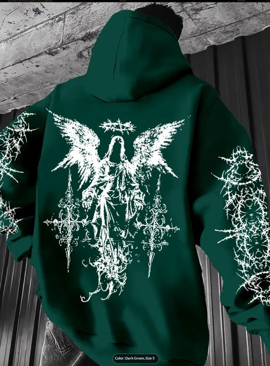 Sudadera Hombre con Estampado 3D Digital Alas de Ángel - Image 11