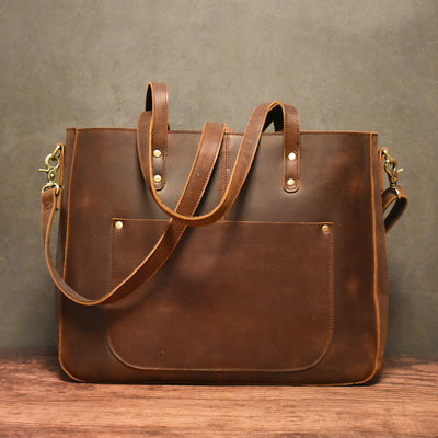 Bolso Grande de Cuero Crazy Horse Vintage con Capacidad Máxima - Image 5