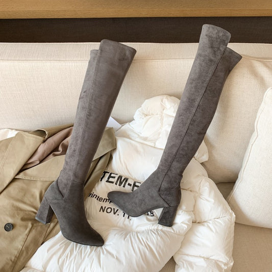 Botas de Invierno Caña Alta para Mujer con Forro Polar y Elástico