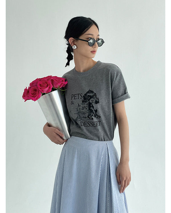 Camiseta de Algodón Vintage con Patrón Animal y Doble Hilo Bicolor - Image 9