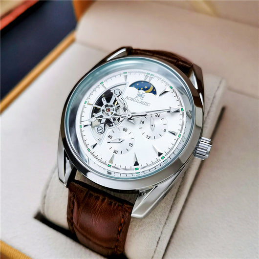 Reloj Automático Mecánico con Diseño Calado para Hombre