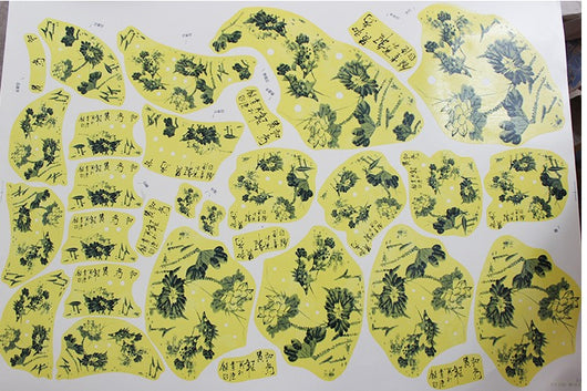 Sheet of gold ceramic decals with ornate, symmetrical designs, ideal for pottery and craft decoration. - Image 5