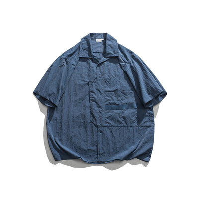 Camisa Vintage Azul Estilo Cubano con Bolsillos Grandes - Perfecta para Verano - Image 7
