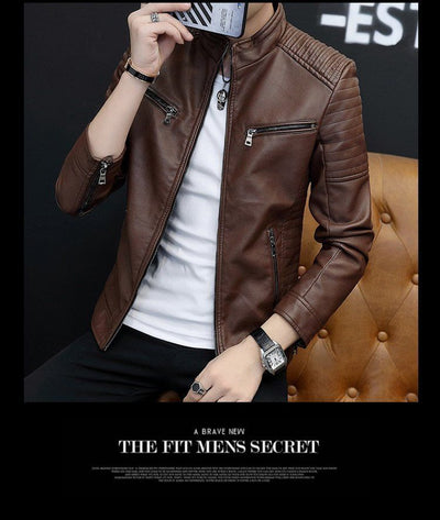 Chaqueta de Cuero para Hombre Primavera Otoño - Image 9