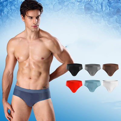 Calzoncillos Hombre Malla Hueca Ice Silk Cintura Media