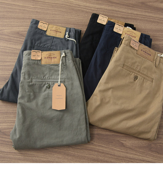 Pantalones Casuales de Algodón Twill para Hombre - Corte Recto y Cómodo - Image 27