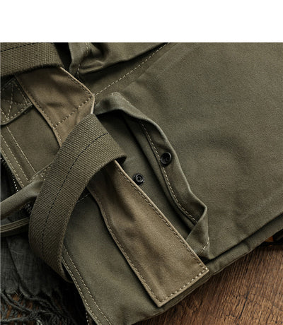 Mochila Estilo Retro Americana de Lona Desgastada para Hombre - Ideal para Aventuras al Aire Libre - Image 14