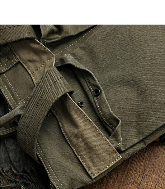 Mochila Estilo Retro Americana de Lona Desgastada para Hombre - Ideal para Aventuras al Aire Libre - Image 14