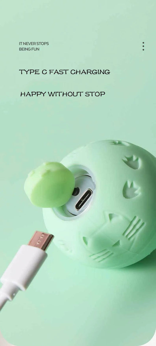 Light green spherical interactive cat toy with cut-out patterns and a central circular feature, measuring 1.89 inches. - Image 7