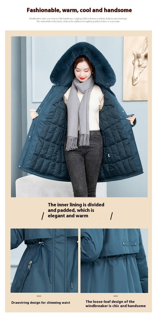 Abrigo de Algodón Holgado para Mujer con Forro Polar y Cintura Ajustable - Image 8