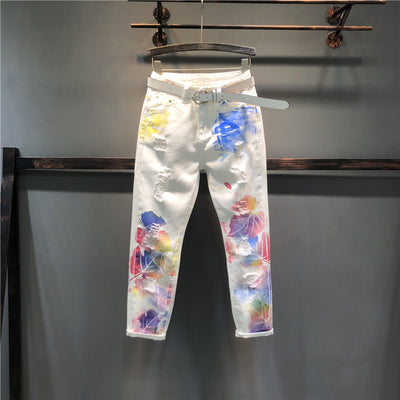 Pantalones Vaqueros Rectos con Estampado Floral y Stretch - Image 7