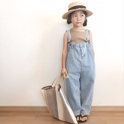 Jeans Anchos de Cintura Alta Estilo Coreano con Tiras - Image 3