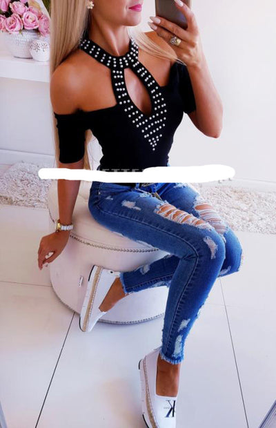 Blusa Ejecutiva de Manga Corta para Mujer - Image 6