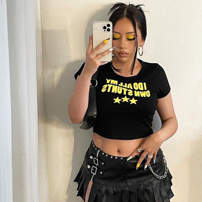 Crop Top Estampado Letras - Estilo Europeo y Estadounidense - Image 9