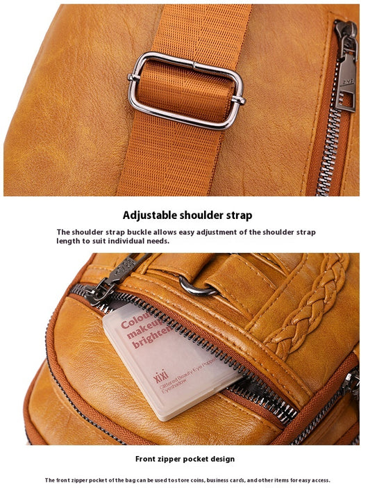 Bolso de Cuero PU Texturizado con Compartimento en el Pecho - Image 41
