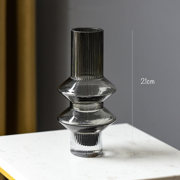 Jarrón de Cristal Gear - Decoración Moderna para el Hogar