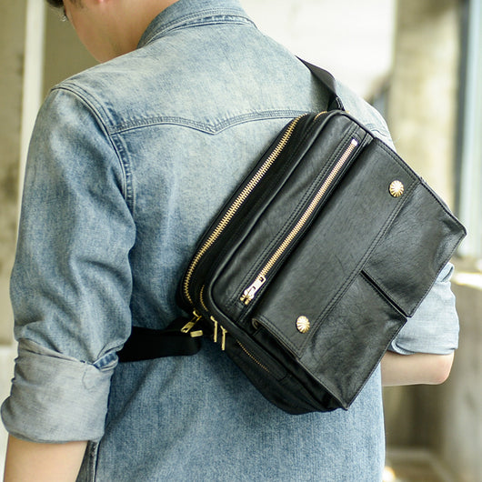 Bolso Bandolera de Cuero Genuino Estilo Urbano Japonés - Image 14