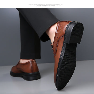 Zapatos de Cuero Puntiagudos Estilo Británico para Hombre - Image 13