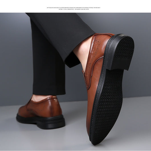 Zapatos de Cuero Puntiagudos Estilo Británico para Hombre - Image 13