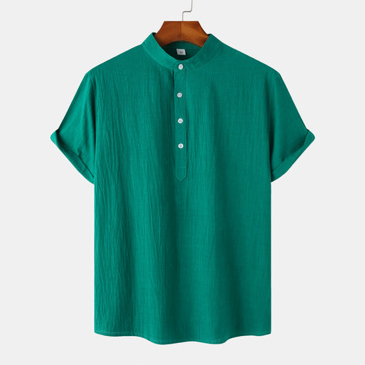 Camisa Casual de Manga Corta Básica para Hombre - Perfecta para Playa y Verano - Image 33