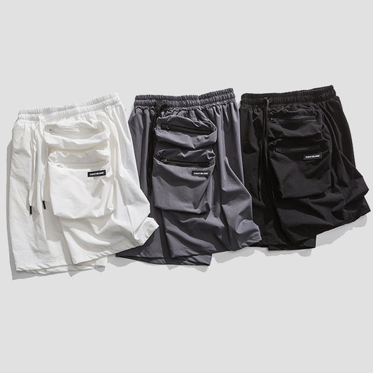 Shorts Overol Holgado Hip-Hop Urbano Versátil para Hombre