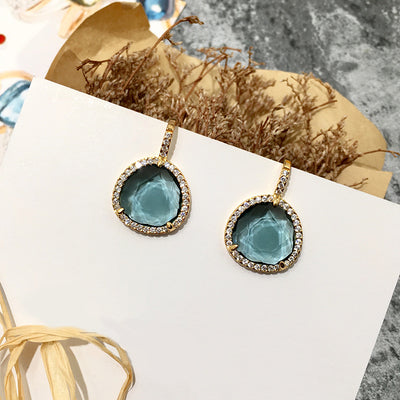Aretes Triángulo de Cristal Multicolor con Incrustación de Cobre - Image 12